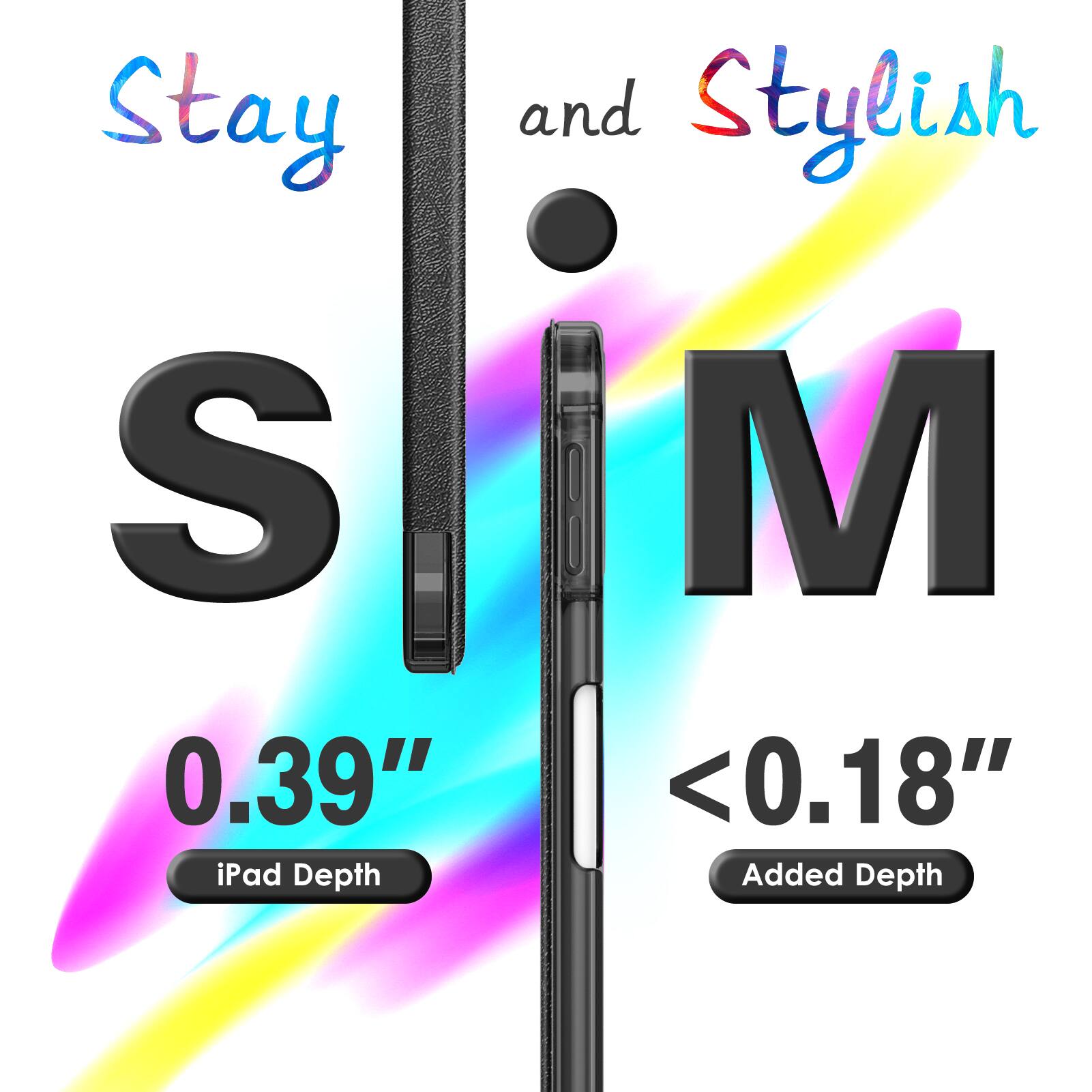 Stay and Stylish  
S M  
0.39" iPad Depth  
<0.18" Added Depth
