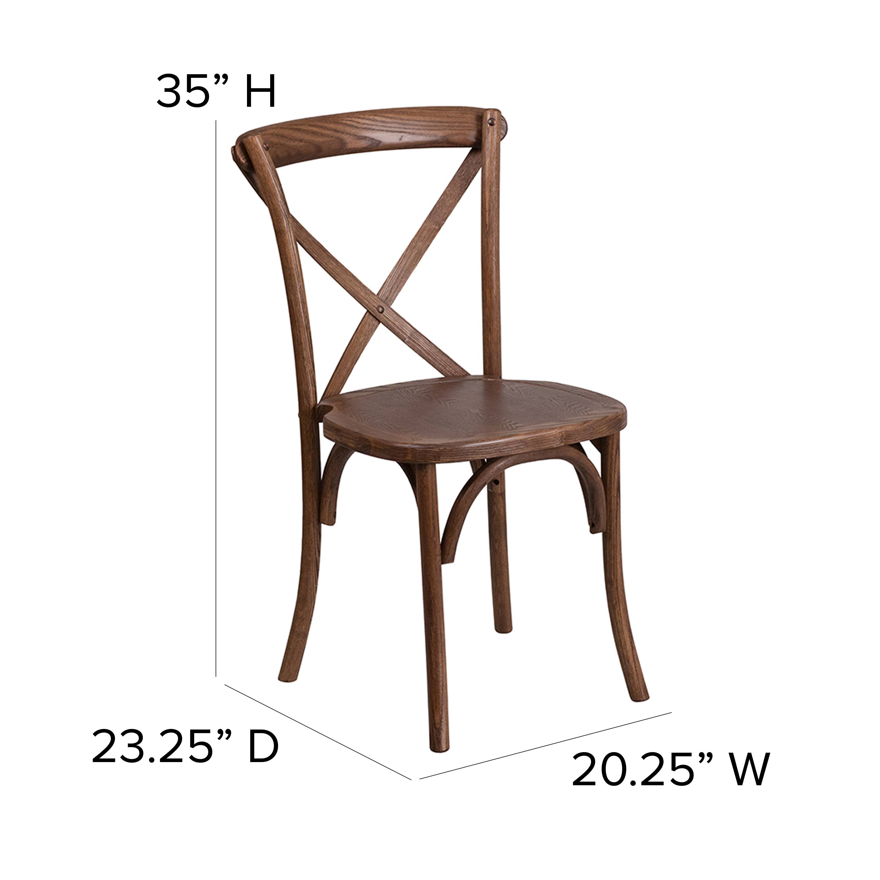 Alt View 13. Alamont Home - Hercules Stackable Pecan Wood Cross Back Chair - Dining Room Seating - Pecan.