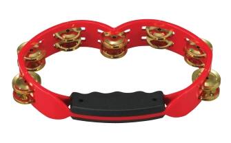 Front. Tycoon Percussion - Hand-Held Tambourine, 7 Sets of Bright Brass Jingles, Durable Plastic Shell Construction, Crisp Cutting Sound.