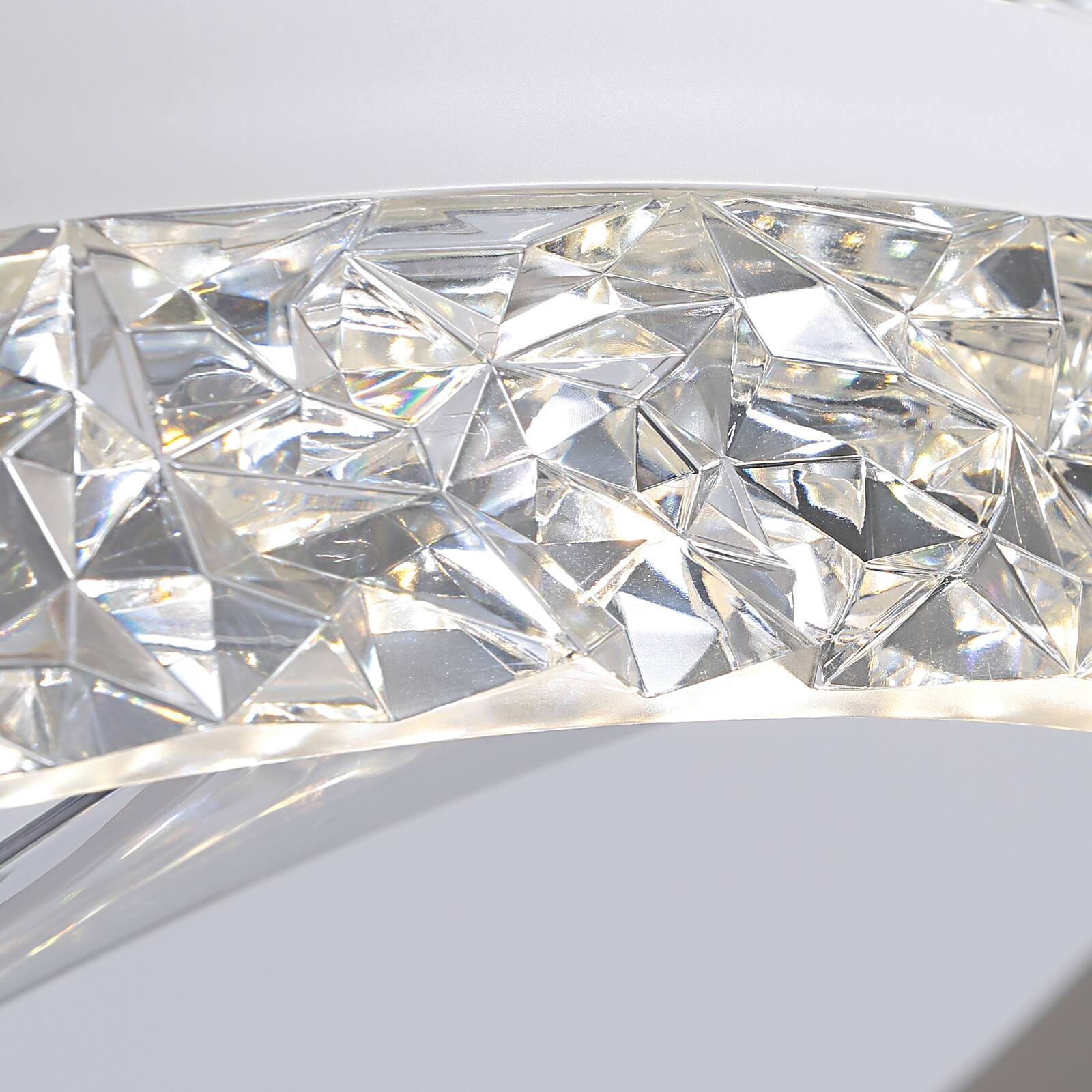 Alt View 8. Siljoy - 20-22-inch Luxury Crystal Flush Mount Fan Light Dimmable Quiet for Bedroom and Living Room - White.