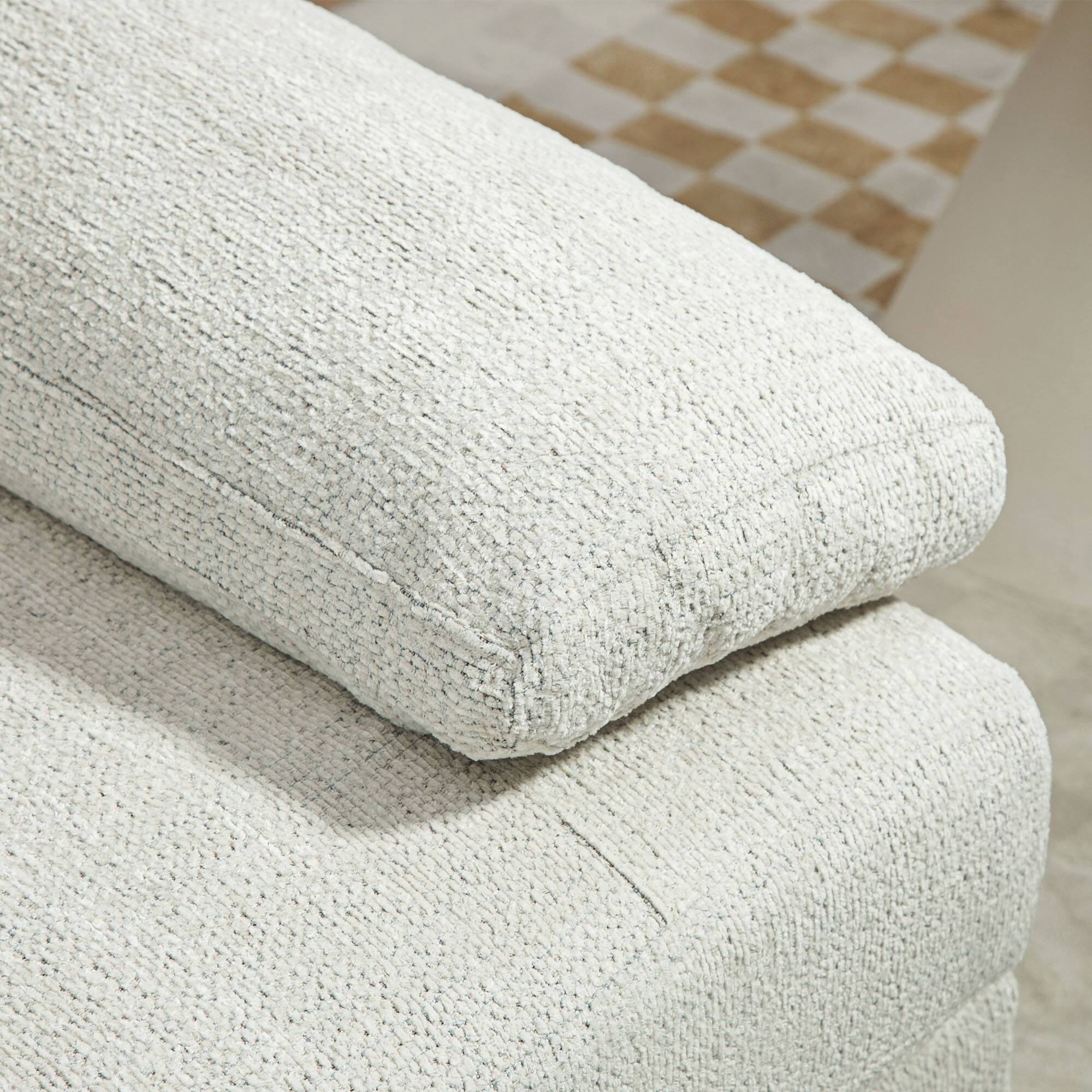 Alt View 5. Homcom - Module for Modular Sectional Sofa, Right Facing Armchair with Wood Legs and Pocket Spring for Living Room, Bedroom - Cream White.