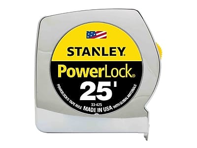 Stanley - PowerLock 25' Tape Measure, Mylar-coated - Silver