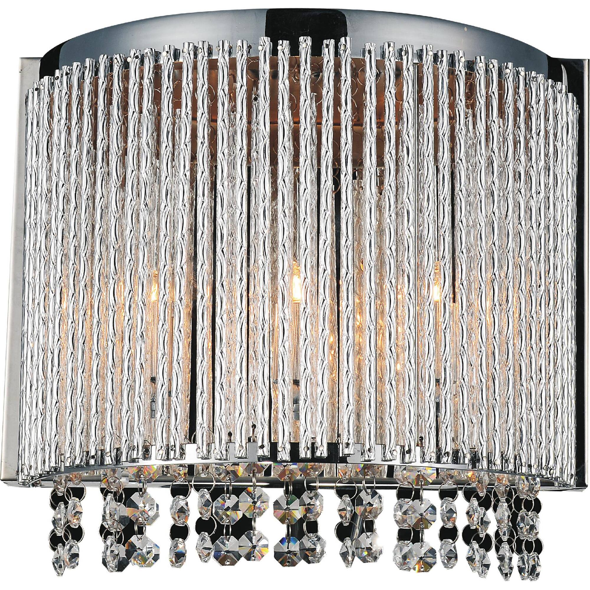 Front. CWI Lighting - Claire 3 Light Wall Sconce With Chrome Finish - Chrome.