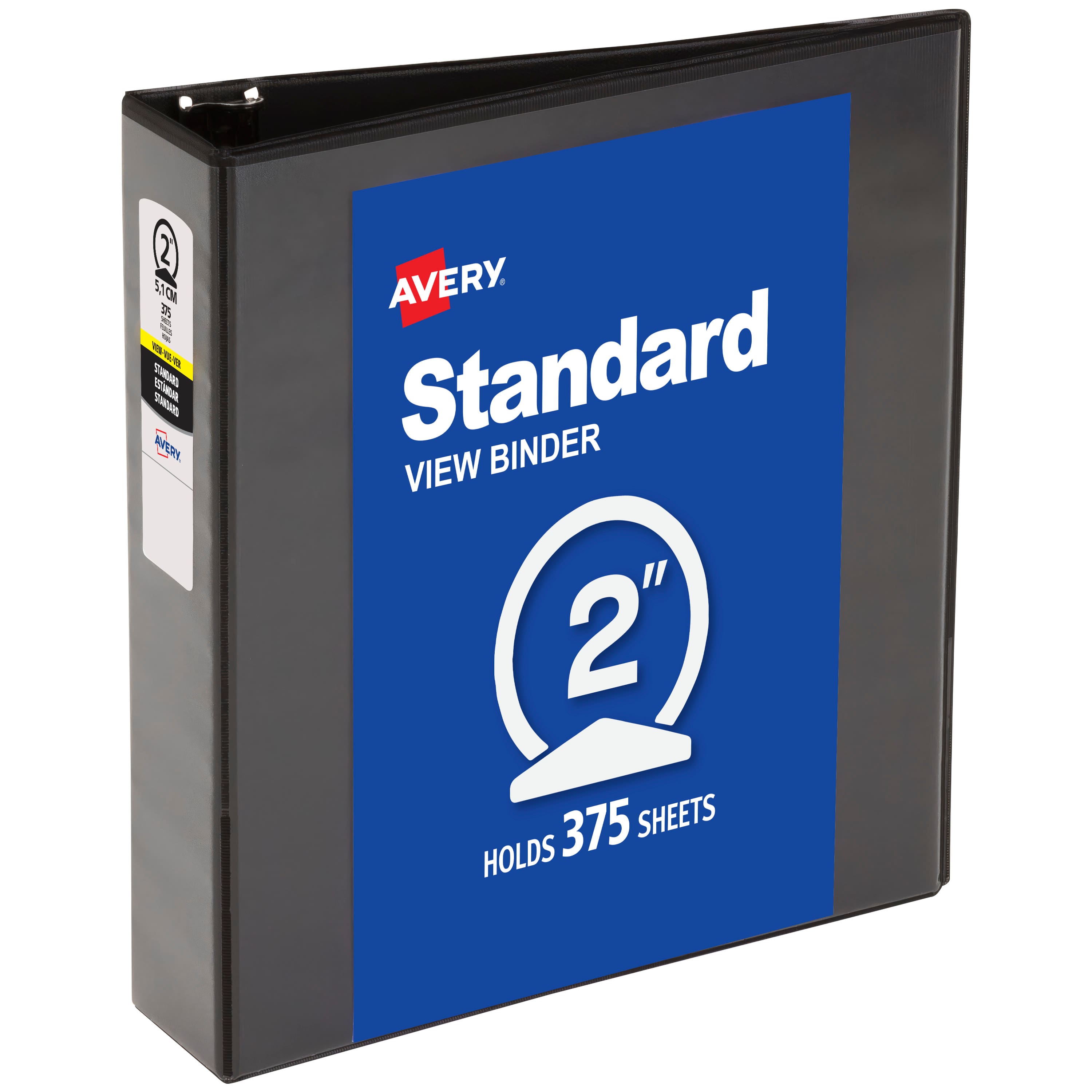 Avery - Avery® Standard View Binder, 2" Round Rings, Binder (05781) - Black