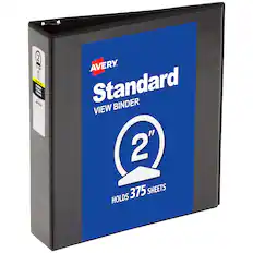 2 S.1CM - - - T R - 1 - FNAN MERL AVERY. Standard BINDER VIEW 2" 375 SHEETS HOLDS
