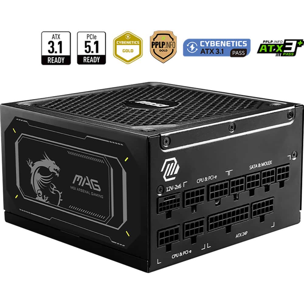 MSI - MAG A1000GL Power Supply - MAGA1000GLPCIE5II