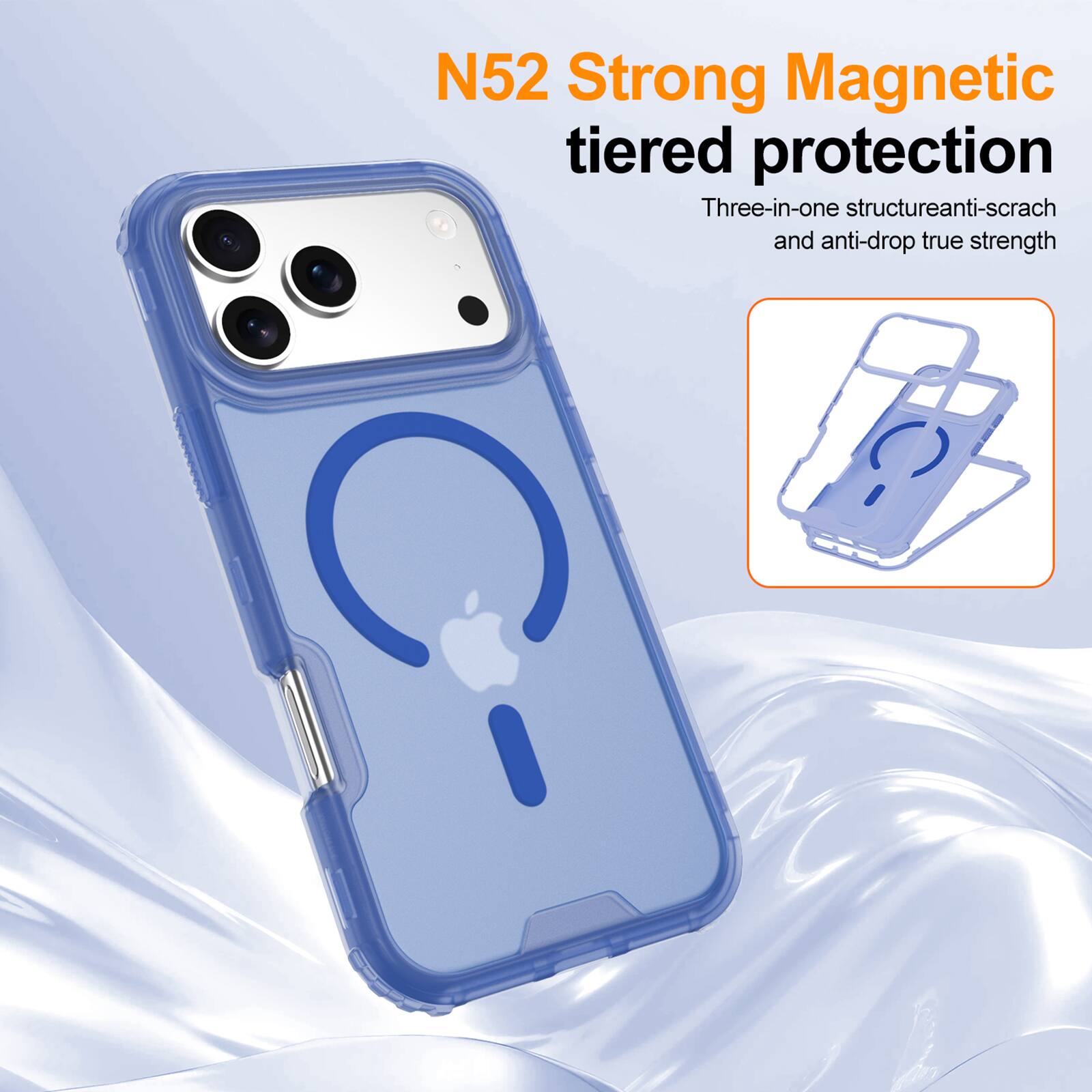 N52 Strong Magnetic tiered protection  
Three-in-one structure anti-scratch and anti-drop true strength