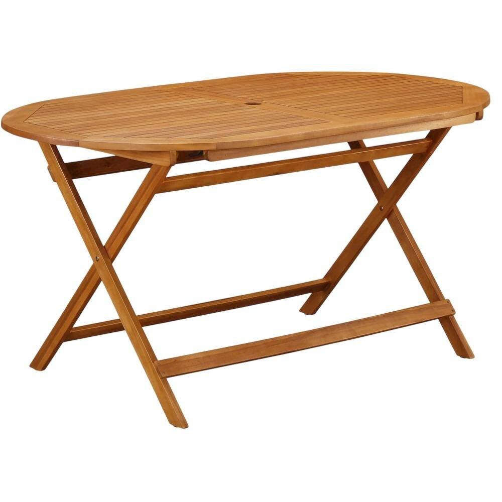 Angle. Outdoor Escape - Wooden Patio Set Oil-Finished Dining Table and 4 Outdoor Chairs - Brown.