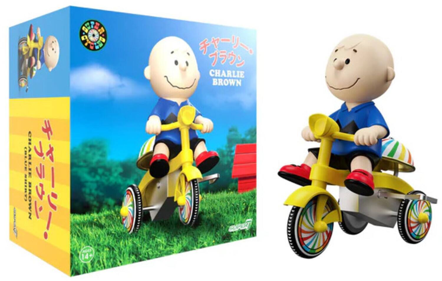 Super7 - Peanuts Super Cycles - Charlie Brown (Blue w/ Yellow Trike) - COLLECTIBLES - Multicolor