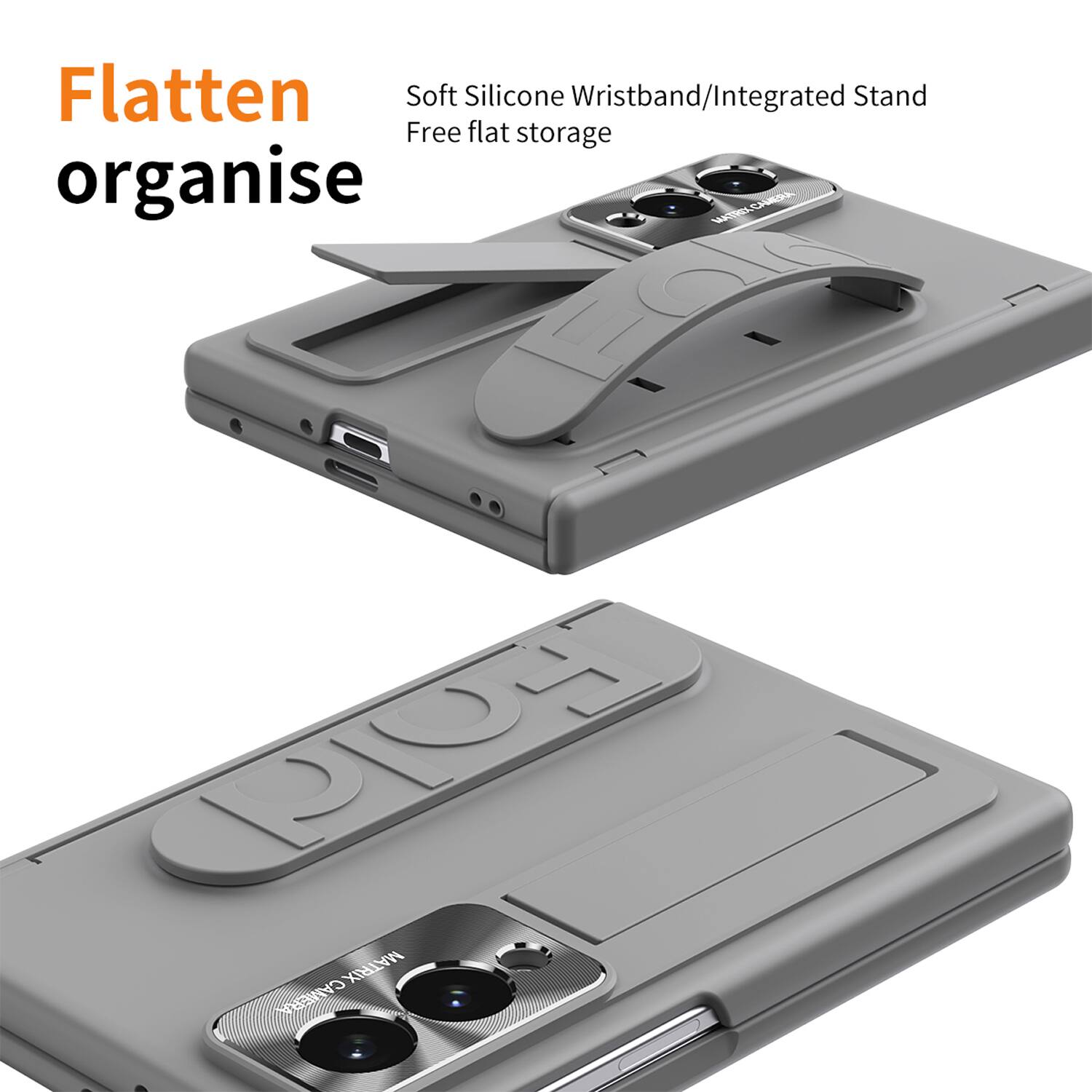 Flatten Soft Silicone Wristband/Integrated Stand Free flat storage organise MATRIX CAMERA