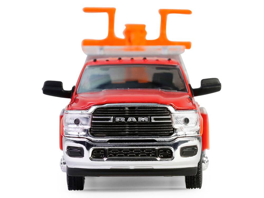 Alt View 1. Greenlight - 2022 Ram 3500 Dually Wrecker Tow Truck "Ignition Towing Co." Red and Orange "Dually Drivers" Series 16 1/64 - Red and Orange.