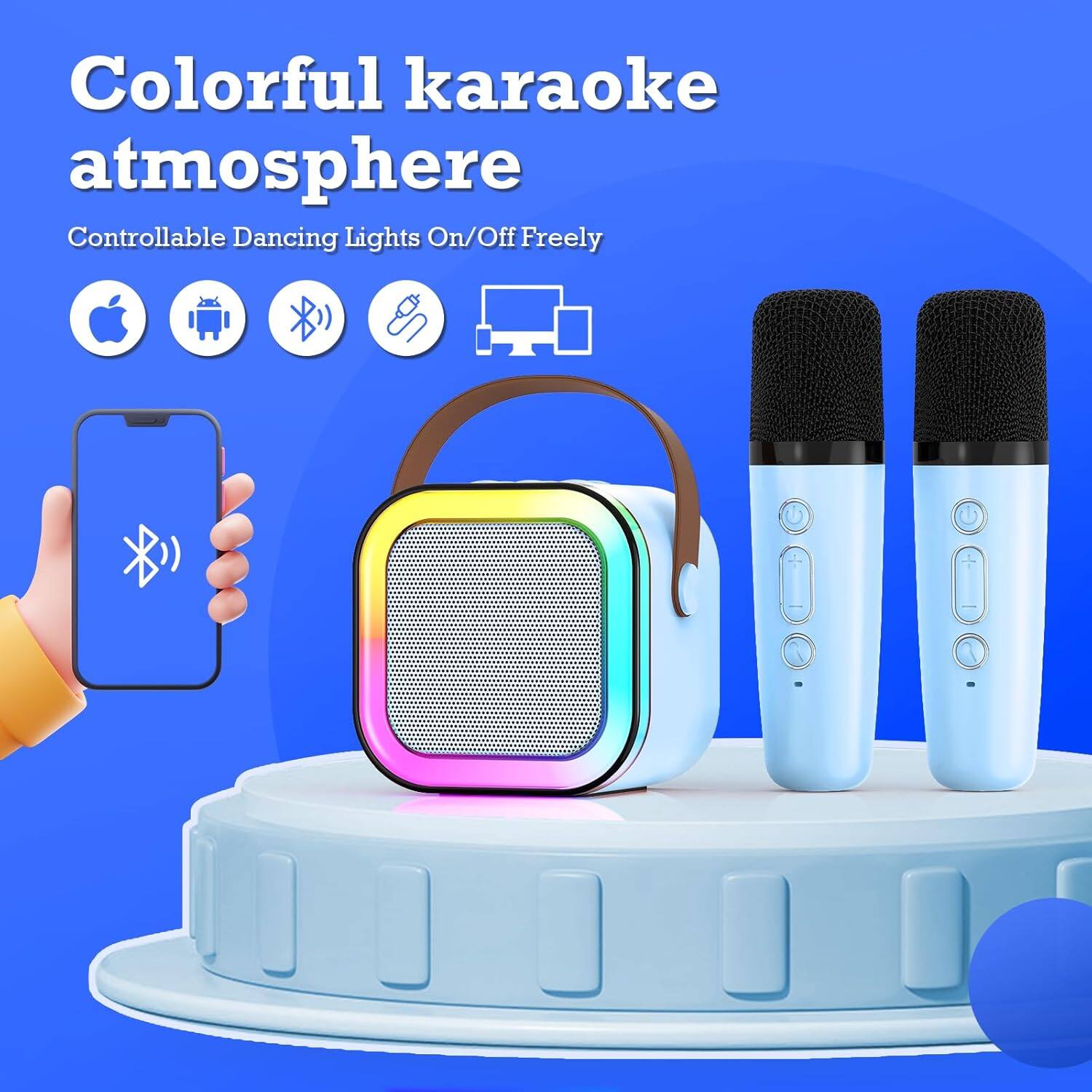 Colorful karaoke atmosphere  
Controllable Dancing Lights On/Off Freely