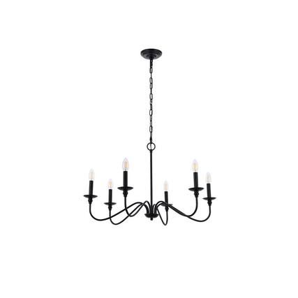 Front. Living District - Rohan 30 inch chandelier in matte black - Matte Black.