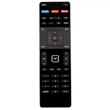 INPUT xumo NETFLIX Heart RADIO II CC MENU EXIT INFO OK BACK GUIDE VOL CH PIC 1 2 3 4 5 6 7 8 9 ENTER 0