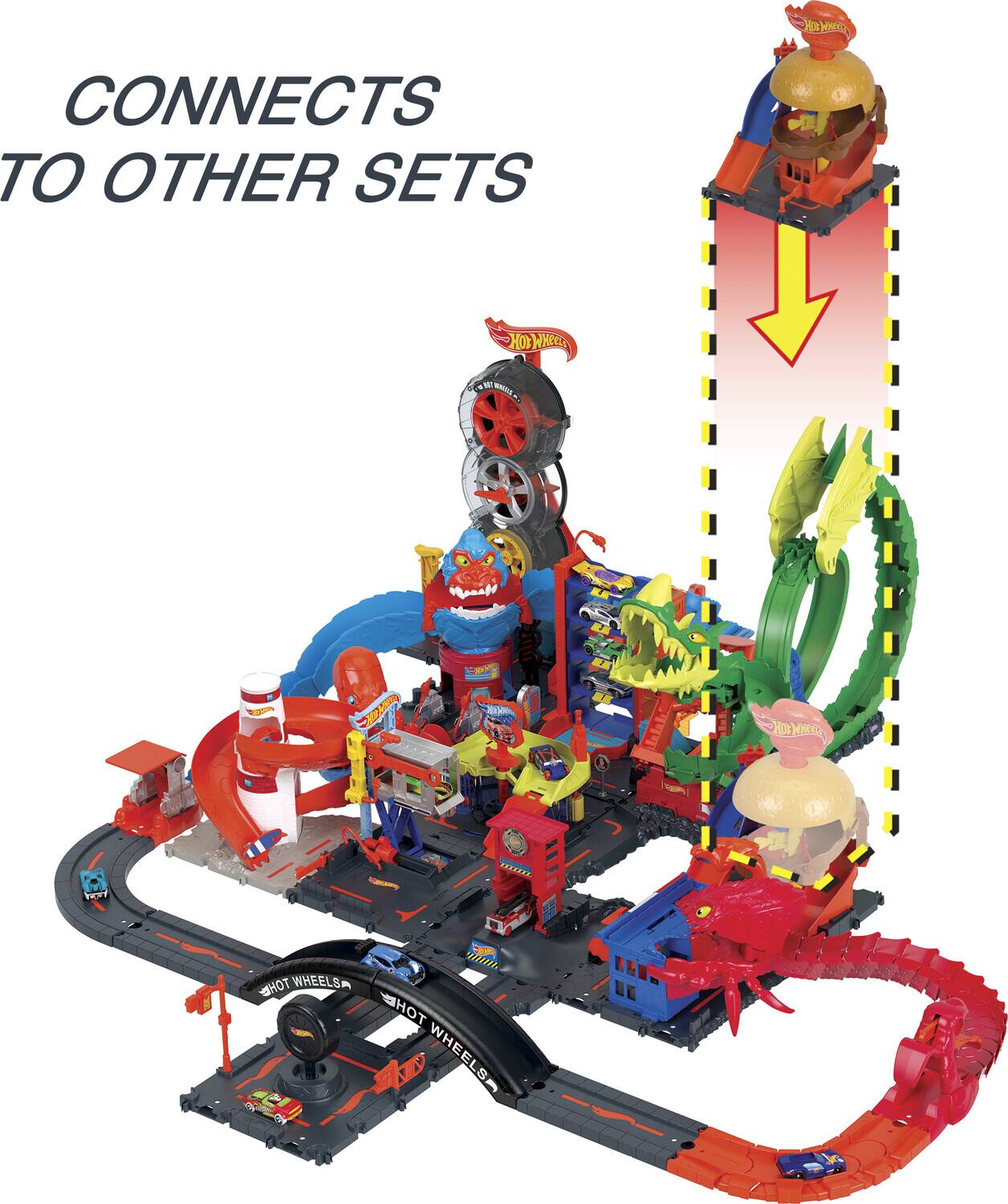 A Hot Wheels connects to other sets.