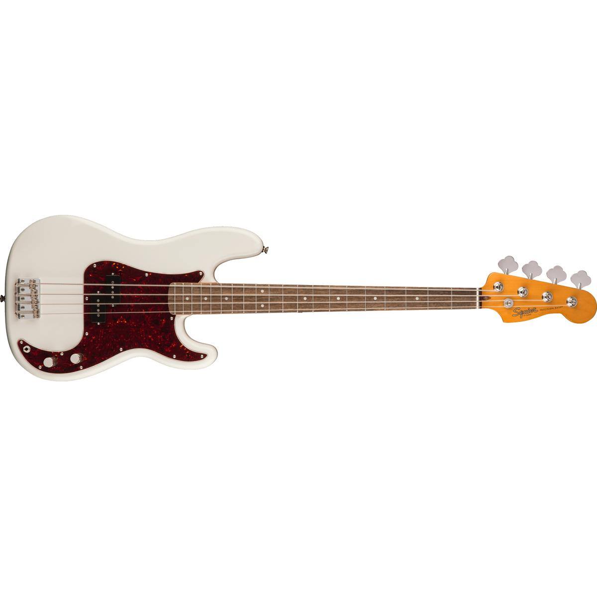 Alt View 1. Squier - Squier Classic Vibe '60s Precision Bass Electric Guitar, Indian Laurel Fingerboard, Olympic White.