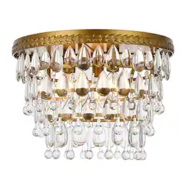 Elegant Lighting - Nordic 3 lights brass flush mount - Brass And Clear