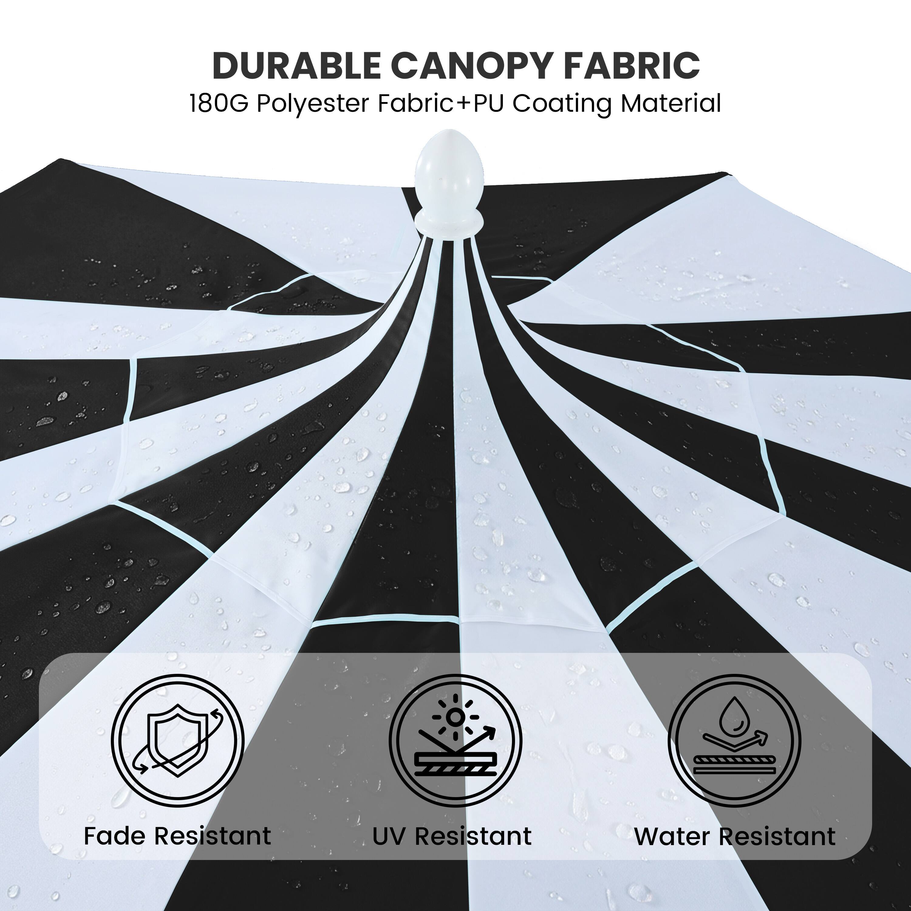 DURABLE CANOPY FABRIC  
180G Polyester Fabric + PU Coating Material  
Fade Resistant  
UV Resistant  
Water Resistant