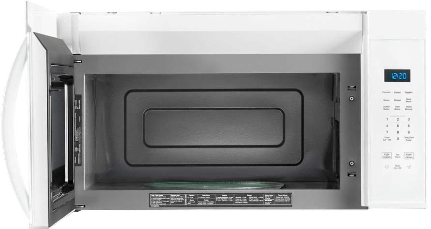 Angle. Whirlpool - 1.7 Cu. Ft. Over-the-Range Microwave with 1000-Watts Cooking Power - White.