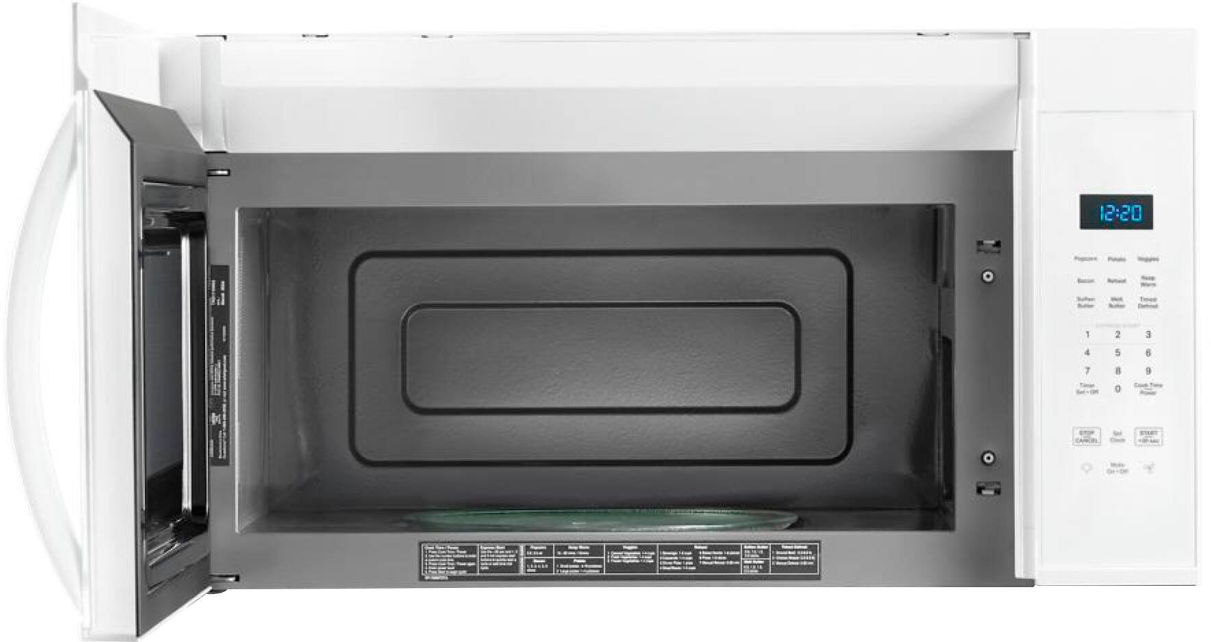 Angle. Whirlpool - 1.7 Cu. Ft. Over-the-Range Microwave with 1000-Watts Cooking Power - White.