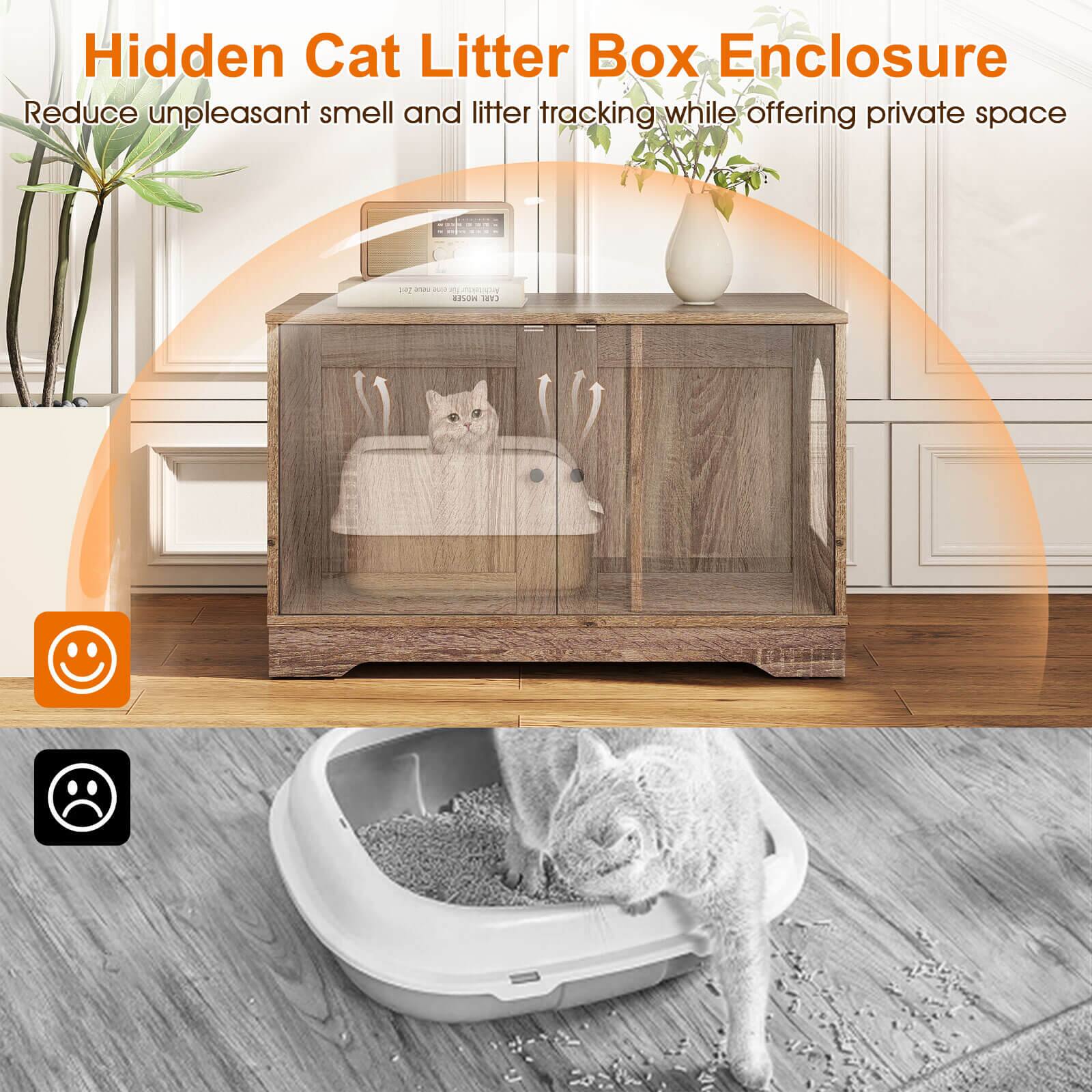 Hidden Cat Litter Box Enclosure  
Reduce unpleasant smell and litter tracking while offering private space