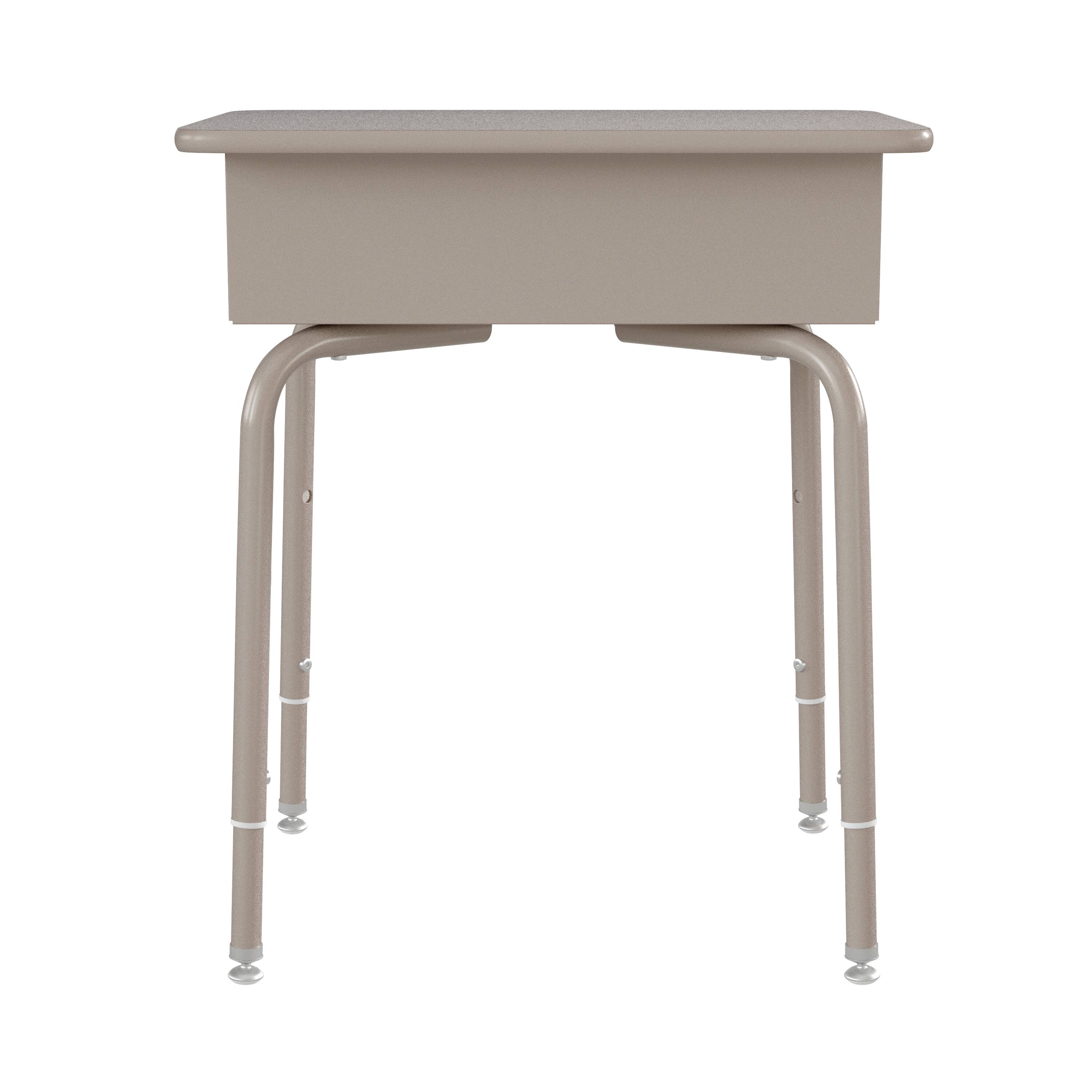 Alt View 7. Emma + Oliver - Student Desk with Open Front Metal Book Box - School Desk - Gray Granite Top/Silver Frame.