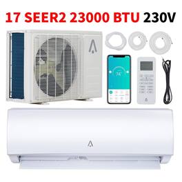 Acekool - 230V 17 SEER2 23000 BTU Wifi Enabled Mini Split Air Conditioner, AC Unit & Heater for 1300 Sq.Ft - White