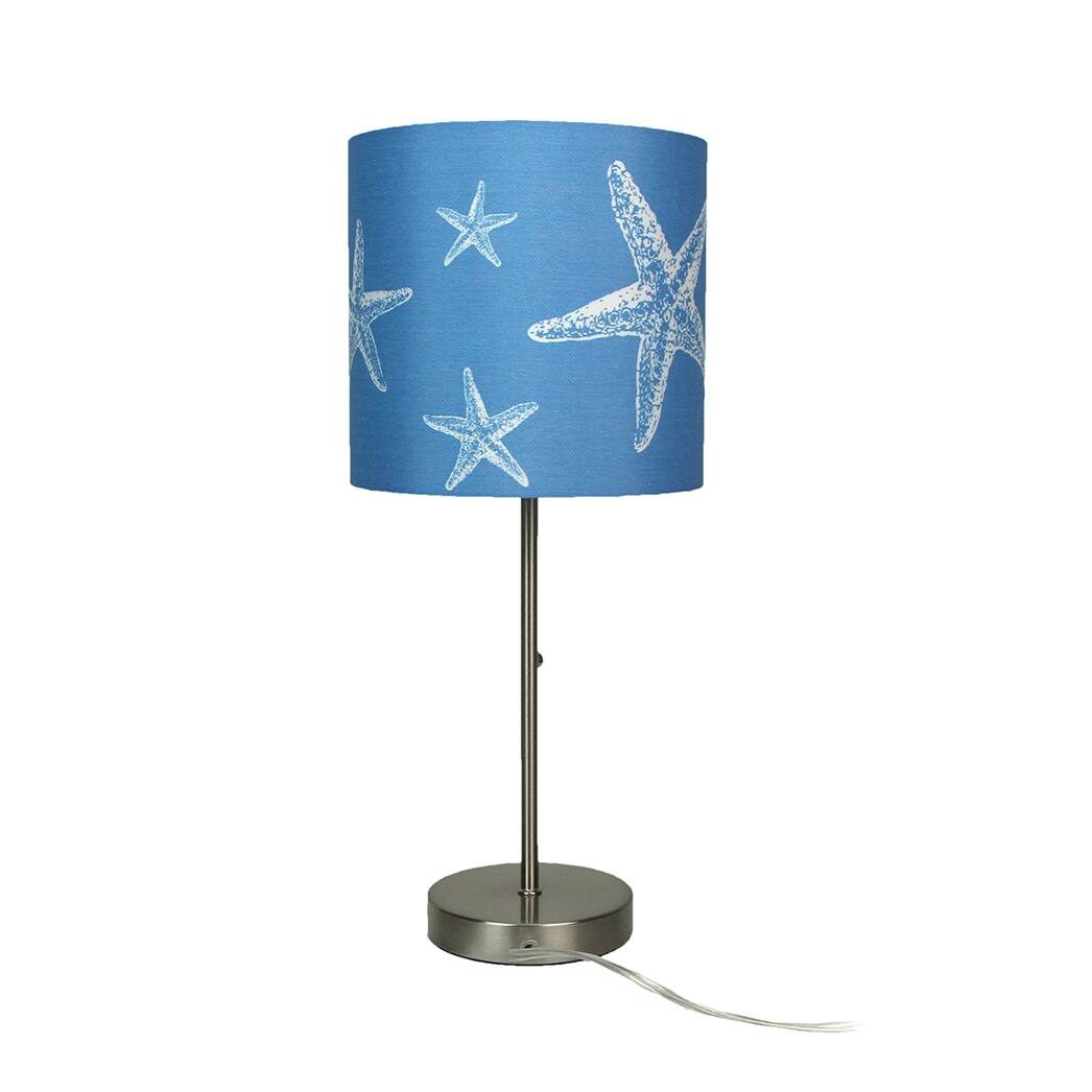 Alt View 7. Things2Die4 - Brushed Nickel Finish Table Lamp With Coastal Blue Starfish Shade - Blue.