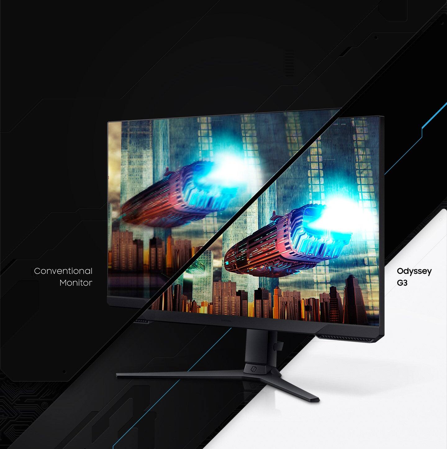 Alt View 31. Samsung - Odyssey G3 24"  FHD FreeSync Premium 144Hz, 1ms Gaming Monitor (DisplayPort, HDMI) - Black.