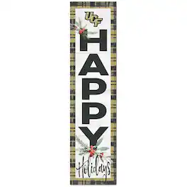 Jardine - UCF Knights 12'' x 48'' Happy Holidays Outdoor Leaner - White