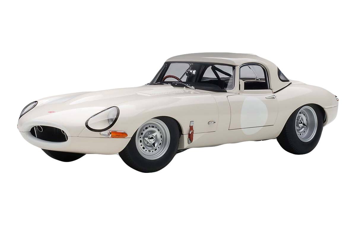 Jaguar Lightweight E Type Roadster RHD (Right Hand Drive) White 1/18 Scale Model Car by Autoart