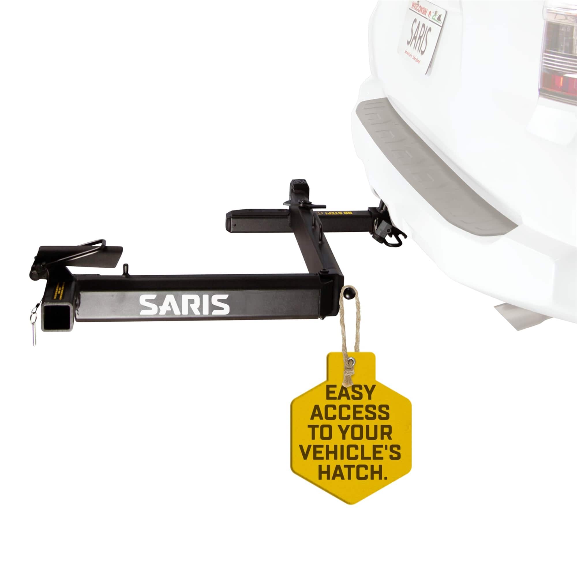 Saris - Swing Away Accessory, 2" Hitch Tire Carrier Swing Adapter - Black