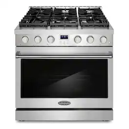 COSMO - COS-GRC366KB 36 in. Lumin Collection 6.0 cu. ft. Gas Range with 6 Sealed Burners and Convection Oven - Stainless Steel