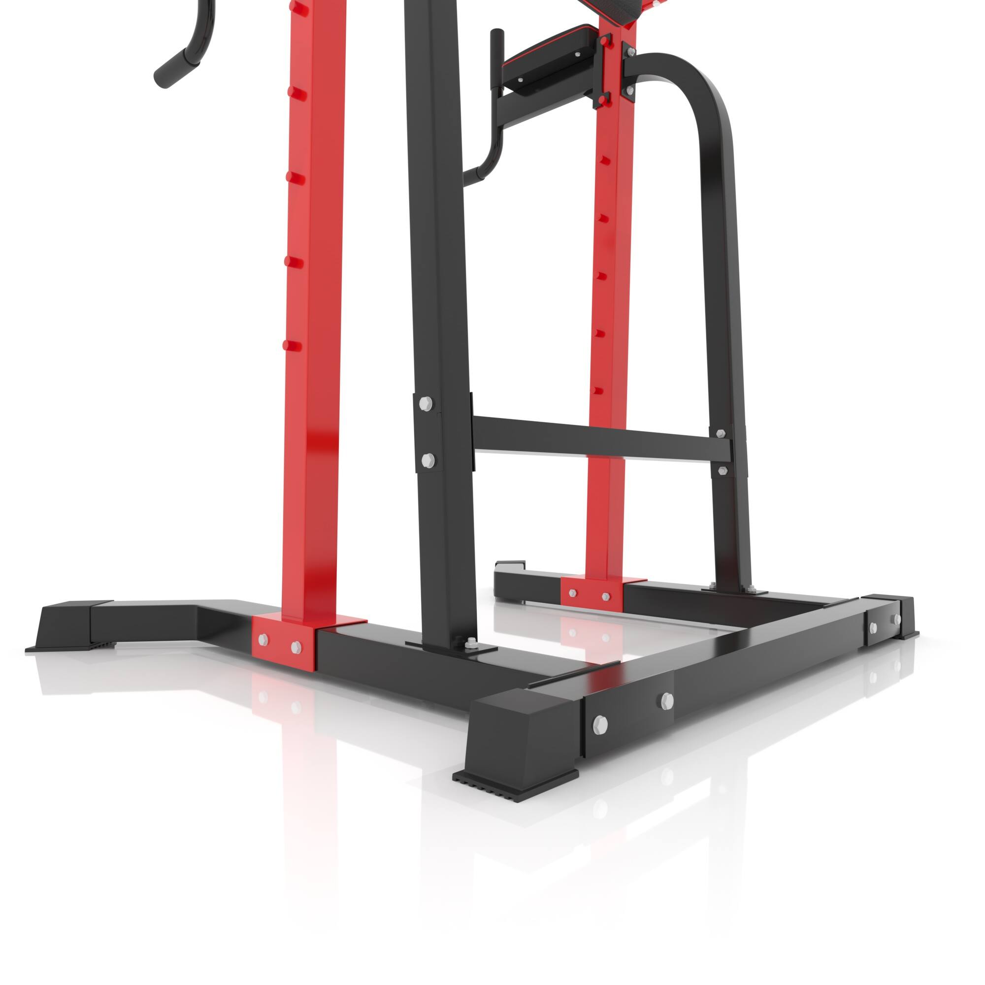 Back. Ainfox - Ainfox Pull Up Bar Station Power Tower for Home Gym Multi-Function Strength Training Workout Equipment - red.