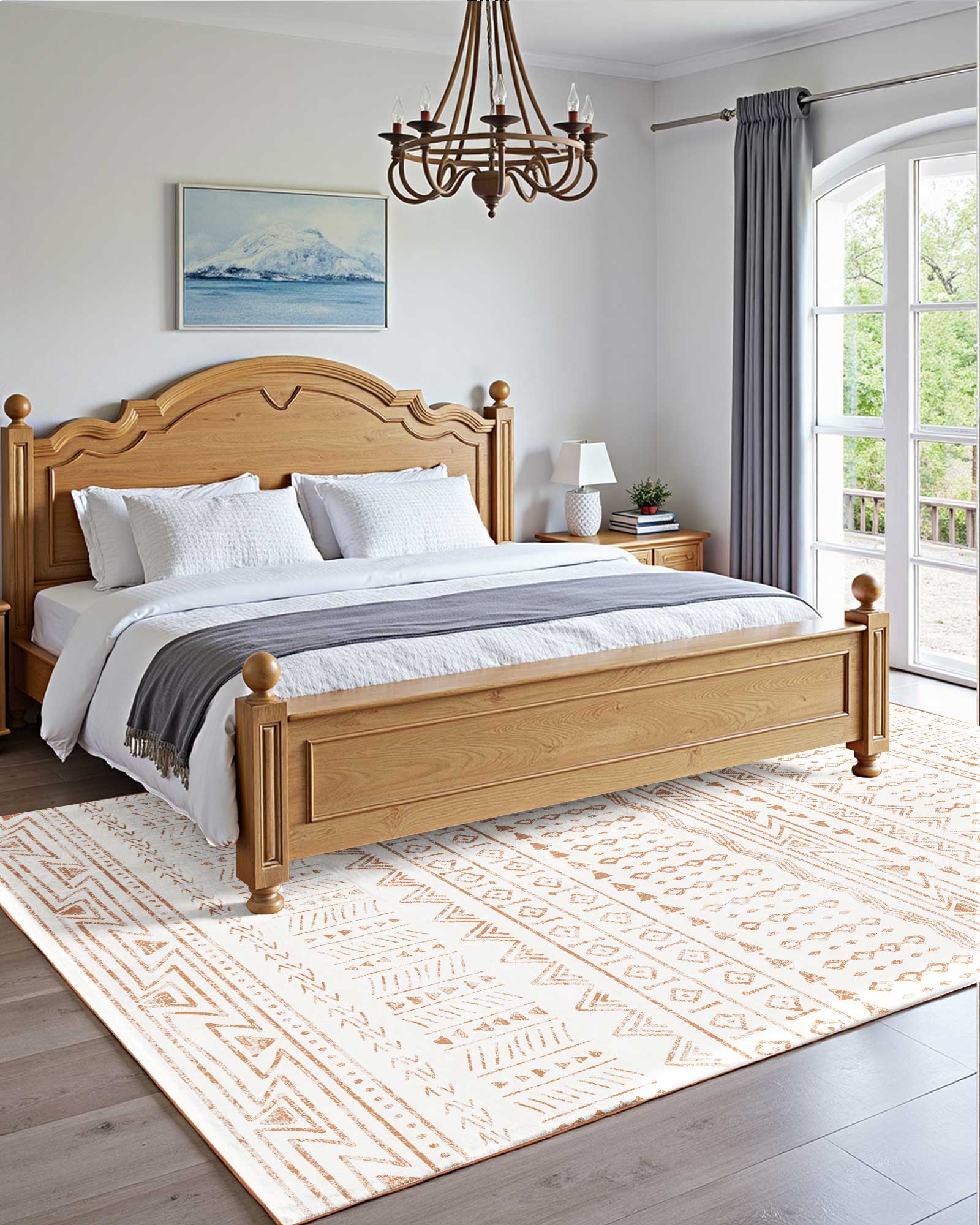 Back. VEVOR - Area Rug, 6 x 9 ft Large Washable Rug, Non-Slip and Tear-Resistant Soft Carpet, Pet & Child Friendly Modern Area Rugs - Beige.