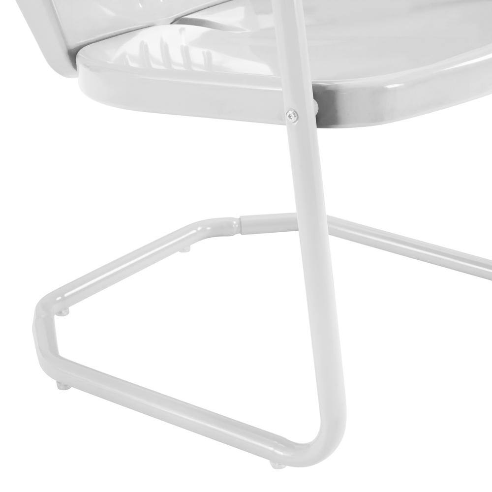 Alt View 10. Crosley Furniture - Griffith 3Pc Retro Outdoor Bistro Set - Bistro Table & 2 Chairs - White Gloss.