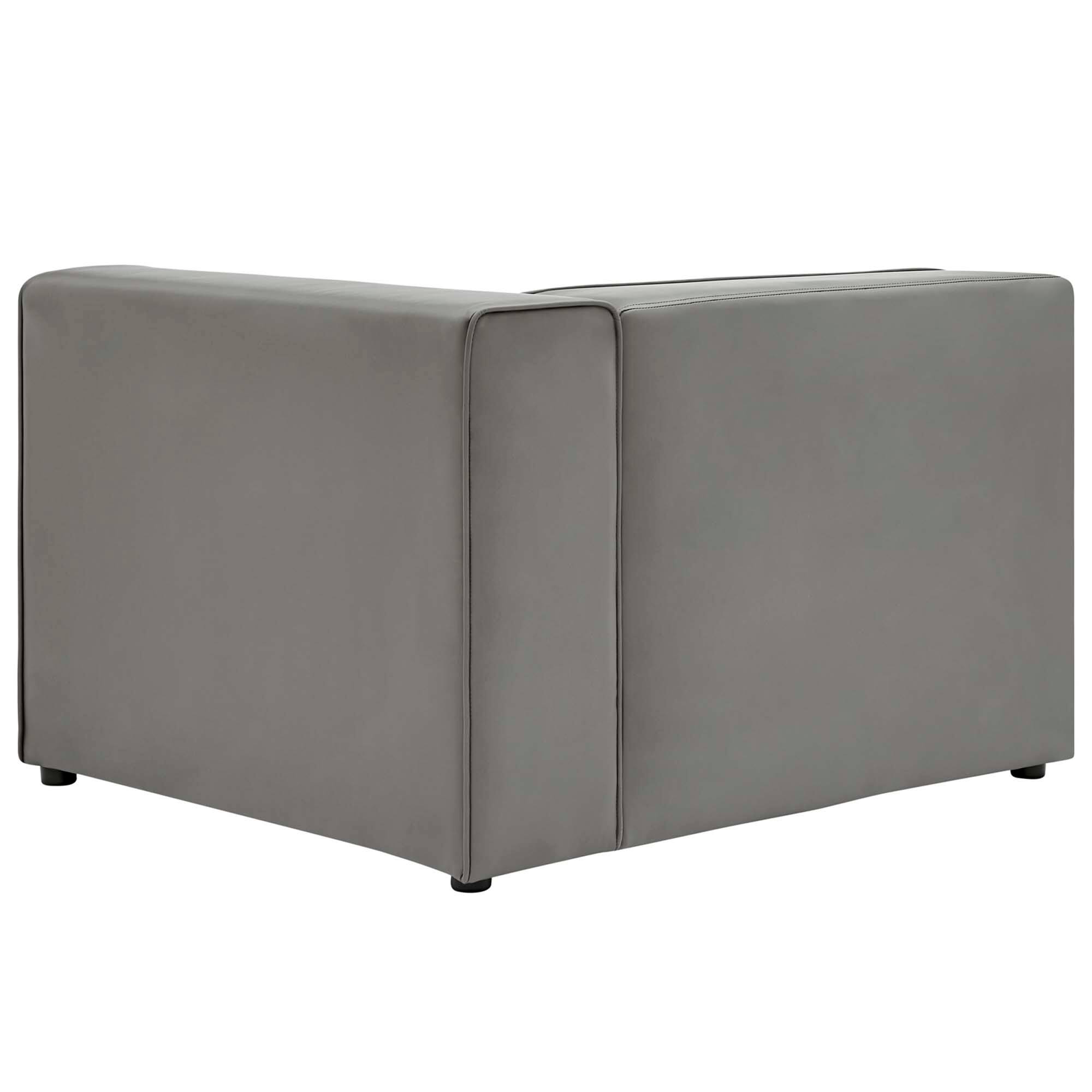 Angle. Modway - Mingle Vegan Leather Right-Arm Chair by Modway - Gray.