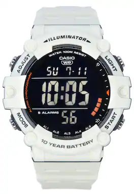 Casio - Illuminator Digital Quartz AE-1500WH-8B2 Mens Watch Alarm Stopwatch Resin Strap 100M - White