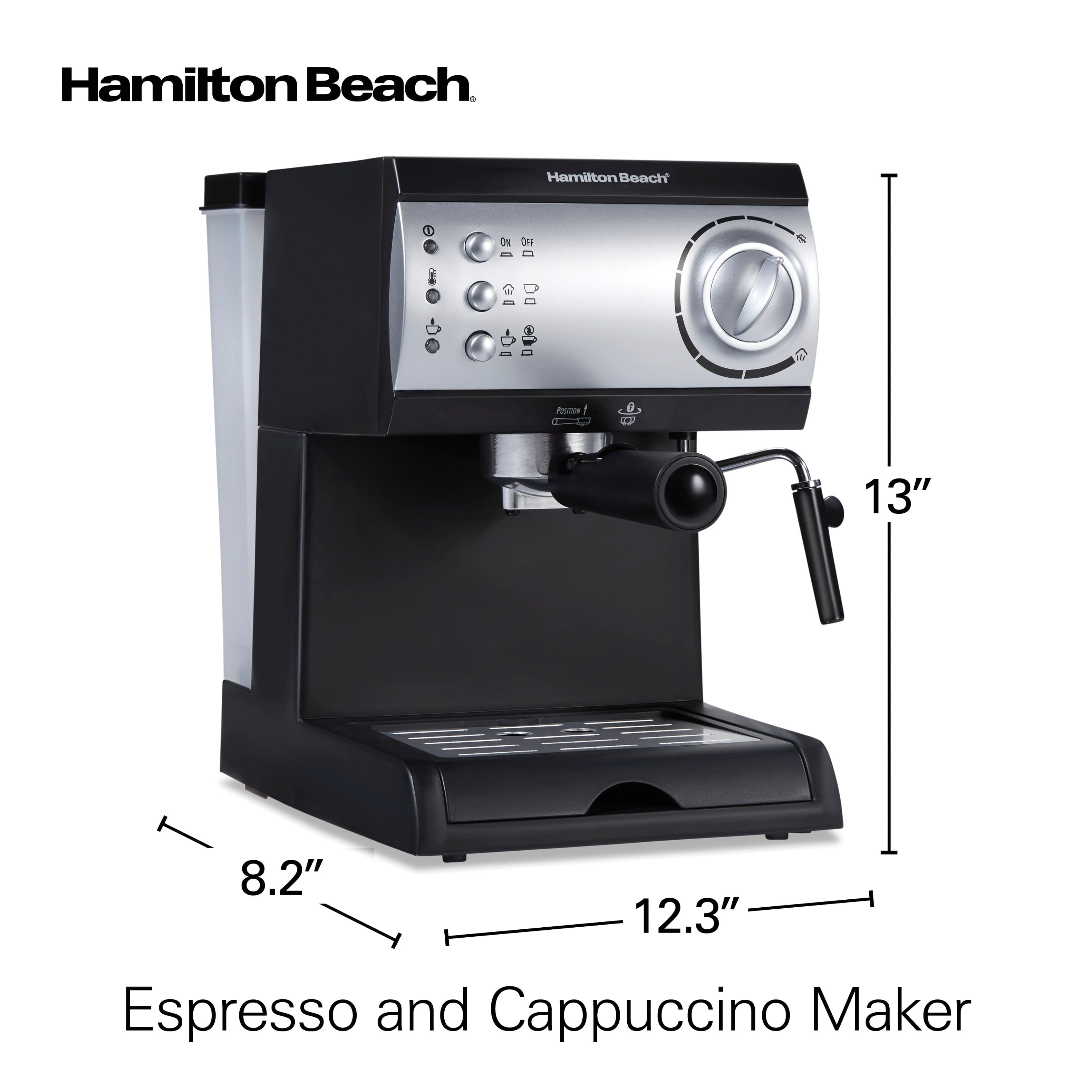 Hamilton Beach
Espresso and Cappuccino Maker
13"
8.2"
12.3"