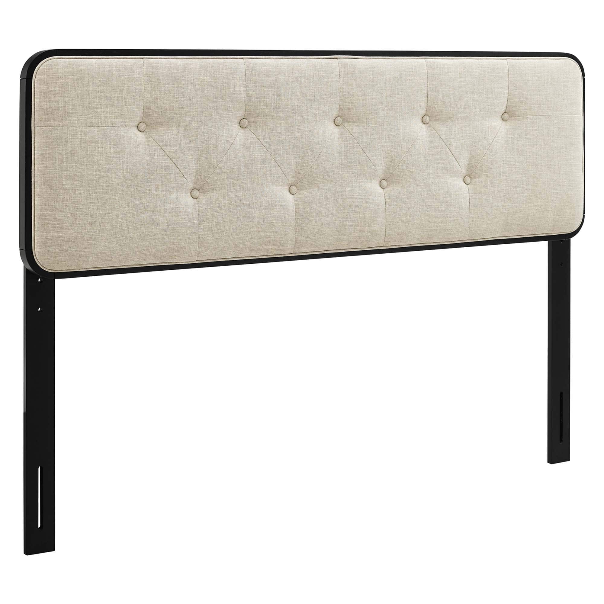 Collins Tufted Fabric and Wood King Headboard by Modway - Brown