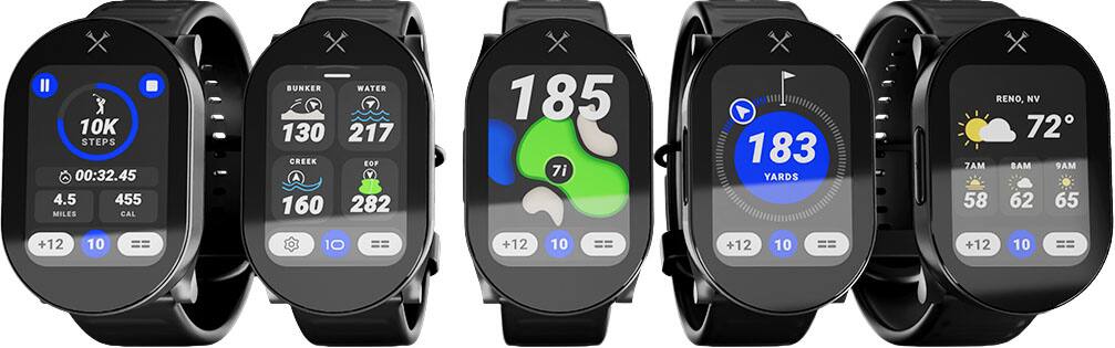 10K STEPS 00:32.45 4.5 MILES CAL 455 BUNKER WATER 130 217 CREEK KOF A Y 160 282 185 7i 183 YARDS RENO, NV 72 7AM SAM 9AM 58 62 65 +12 10 +12 10 +12 10 +12 10