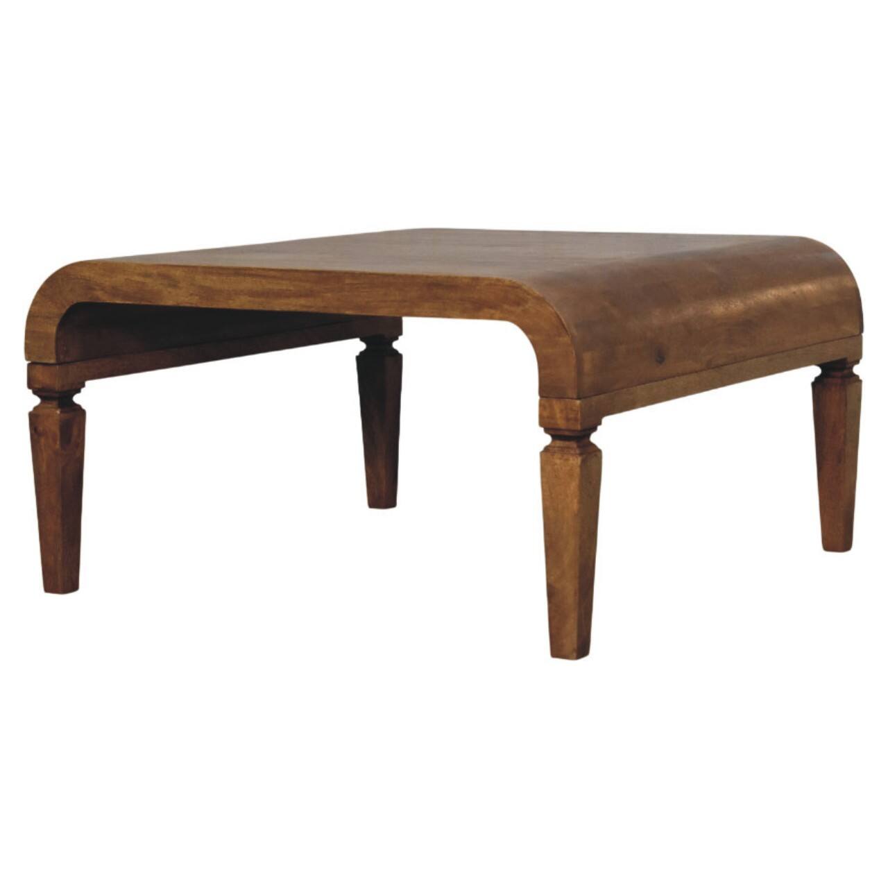 Back. Artisan Furniture - Artisan Furniture Solid Wood Curved Frame Coffee Table, Brown - Brown.