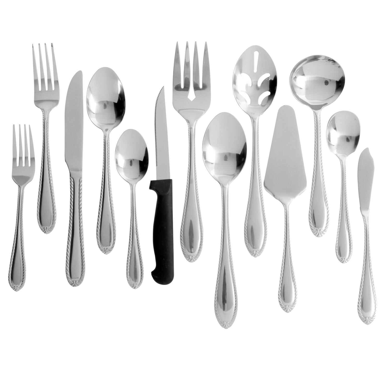 Alt View 6. Gibson - Gibson Home Wilmington Plus 55-Piece Flatware Set - Silver.