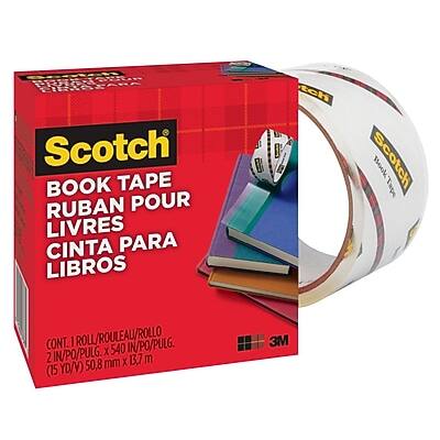 Scotch®  
BOOK TAPE  
RUBAN POUR LIVRES  
CINTA PARA LIBROS  

CONT. 1 ROLL/ROULEAU/ROLLO  
2 IN/PO/PULG. X 540 IN/PO/PULG.  
50,8 mm X 537 m  
(5 YD/V)