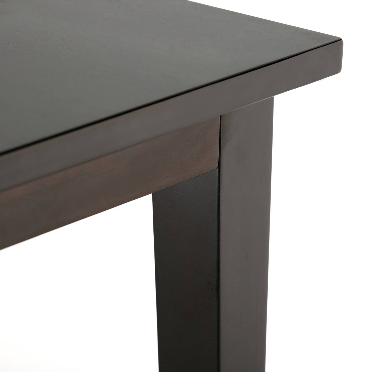 Alt View 2. Simpli Home - Eastwood SOLID HARDWOOD and Rubberwood 54 inch x 54 inch Square Contemporary Dining Table in Java Brown - Java Brown.