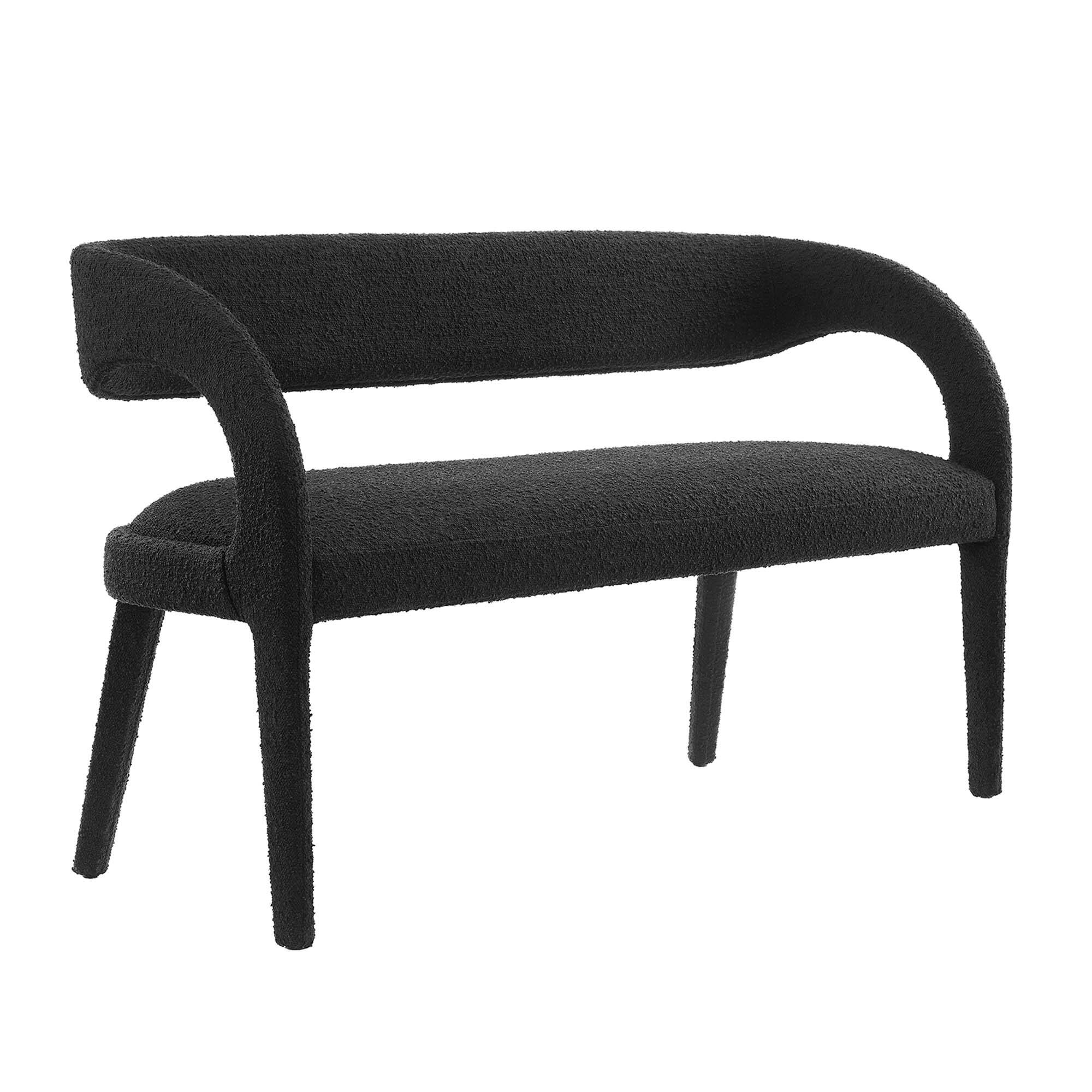 Pinnacle Boucle Fabric Accent Bench by Modway - Black