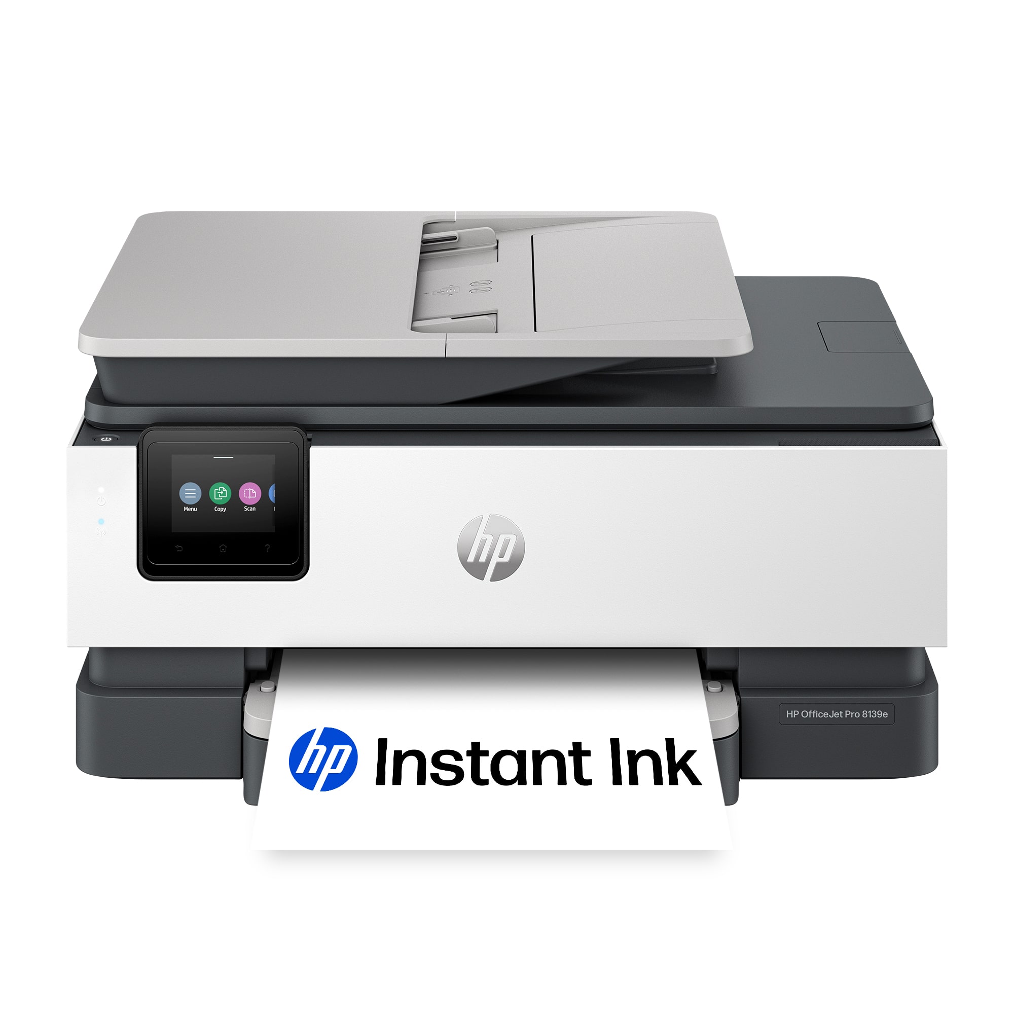 HP - OfficeJet Pro 8139e Wireless AI-Enabled AiO Inkjet Printer w/ 12 Months of Instant Ink (+1 Bonus Month of Ink w/ Code) - White - Front_Zoom