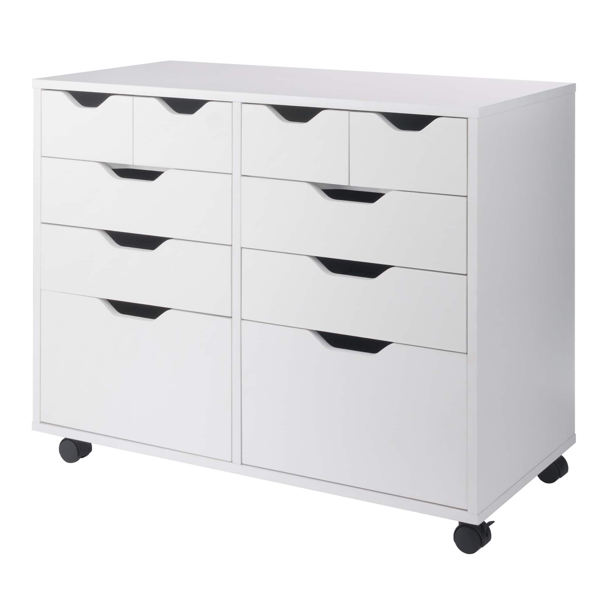 Winsome Wood - Halifax Bins & Drawers Multi-Storage Wide Mobile Cabinet - White price history on PriceWatchPro