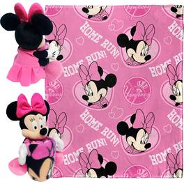Northwest - New York Yankees Minnie Hugger Pillow & Silk Touch Throw Set - Multicolor