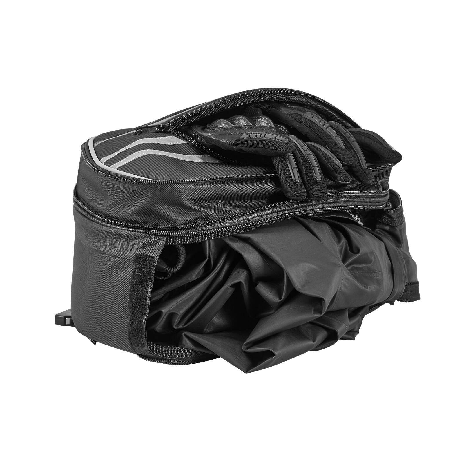 Alt View 5. VEVOR - Motorcycle Saddlebag, 30 L (15 L x 2) Large Capacity Side Saddle Bag with Waterproof Rain Cover and Straps - Black.
